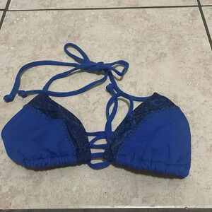 BECCA Blue Bikini Top Size S